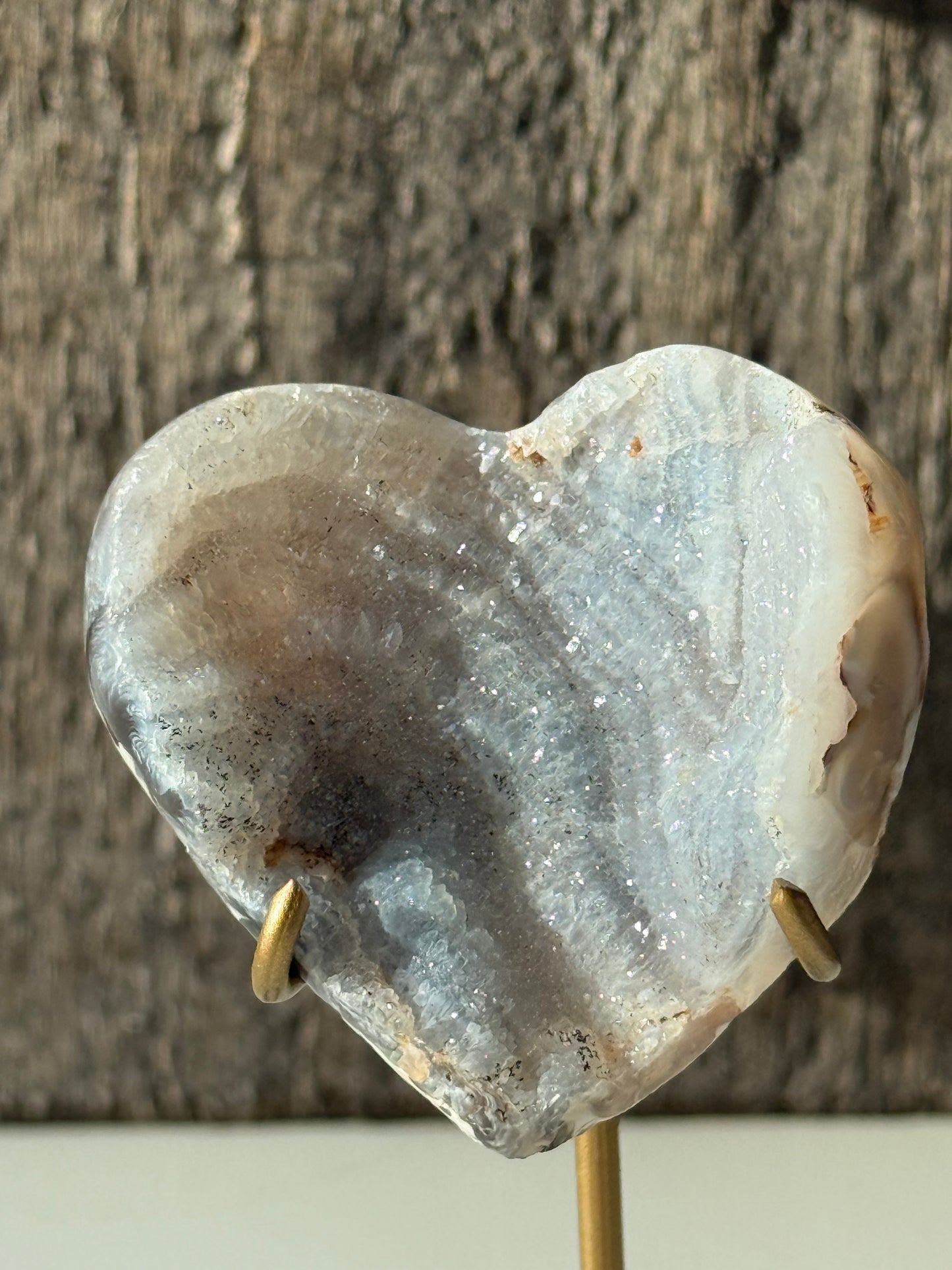 Calcedoon hart op standaard (12 cm)